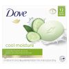 Dove Cool Moisture Gentle Beauty Bar Soap All Skin Type, Cucumber and Green Tea, 3.75 oz (12 Bars)