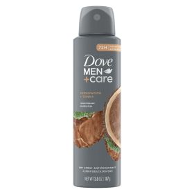 Dove Men+Care Antiperspirant Deodorant Dry Spray, Cedarwood and Tonka, 3.8 oz