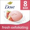 Dove Fresh Exfoliating Women's Beauty Bar Soap Watermelon Seed & Mint Oils All Skin, 3.75 oz 8 Bars