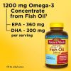 Nature Made Burp Less Omega 3 Fish Oil 1200 mg Softgels;  Fish Oil Supplements;  125 Count