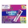 Tampax Radiant Tampons Duo Pack with LeakGuard Braid, Regular/Super Absorbency, 52 Ct