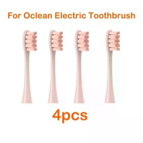 For Oclean Electric Toothbrush Replacement Cleaning Tooth Brush Heads for All Oclean Toothbrush X PRO / X / Z1/ F1/ One/ Air (Color: 4pcs pink)