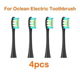 For Oclean Electric Toothbrush Replacement Cleaning Tooth Brush Heads for All Oclean Toothbrush X PRO / X / Z1/ F1/ One/ Air (Color: 4pcs black)