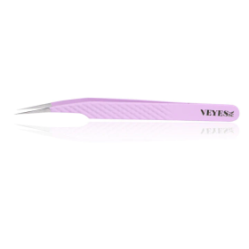 Veyes Inc Eyelash Extensions Tweezers Veyelash Professional 90 Degree Tweezers for Volume Stainless steel 3D Accurate Closure (Color: D12 Purple)