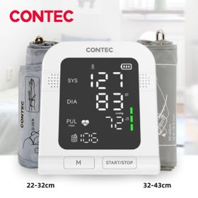 CONTEC Portable Automatic Digital Blood Pressure Monitor BP Monitor Monitoring Leval Sphygmomanometer Big LED Display 08C/08E (Color: 08C with Two Cuffs)