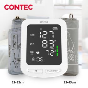 CONTEC Portable Automatic Digital Blood Pressure Monitor BP Monitor Monitoring Leval Sphygmomanometer Big LED Display 08C/08E (Color: 08E with Two Cuffs)