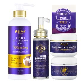 AILKE Lightening Skin Care Range, With Double Glutathione, Brightening, Moisturizing, Clean Skin, Glowing Beauty Face Care (Color: 5 in 1)