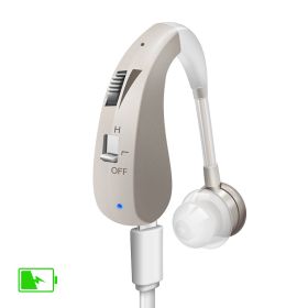 Rechargeable Mini Digital Hearing Aid Listen Sound Amplifier Wireless Ear Aids for Elderly Moderate to Severe Loss Drop Shipping (Color: Silver color)