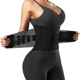 Waist Trainer Belt Elastic Slimming Body Shaper Fitness Belt Sport Girdle Workout Shapewear for Women Personal Health Care TK (Color: Black)