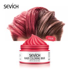 120g Color Hair Wax Styling Hair Dye Clay Grey Temporary Dye Disposable Fashion Festival Celebrate Molding Coloring Mud Cream (Color: Pink)