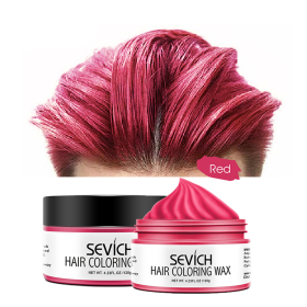 120g Color Hair Wax Styling Hair Dye Clay Grey Temporary Dye Disposable Fashion Festival Celebrate Molding Coloring Mud Cream (Color: Red)