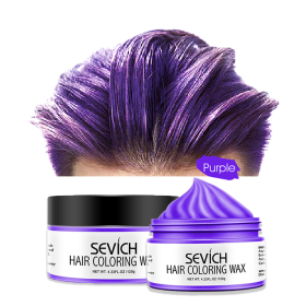 120g Color Hair Wax Styling Hair Dye Clay Grey Temporary Dye Disposable Fashion Festival Celebrate Molding Coloring Mud Cream (Color: Purple)