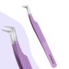 Veyes Inc Eyelash Extensions Tweezers Veyelash Professional Fiber Tip Tweezers for Volume Stainless steel 3D Accurate Closure