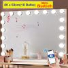 Large Vanity Mirror With Lights And Bluetooth Speakers Dimmable LED Lights With 10 Times Magnification USB Port for Woman Makeup