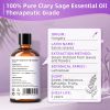 HIQILI 100ML Clary Sage Essential Oils for Diffuser Humidifier Candle Making Massage Aromatherapy 100% Pure Natural Aroma Oil